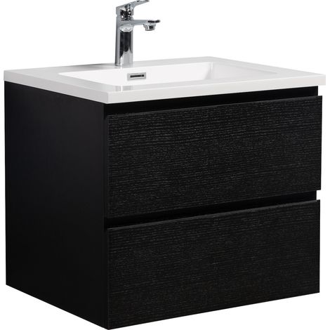 Mobile da bagno Angela 60cm Nero Legno - armadio mobiletto lavabo