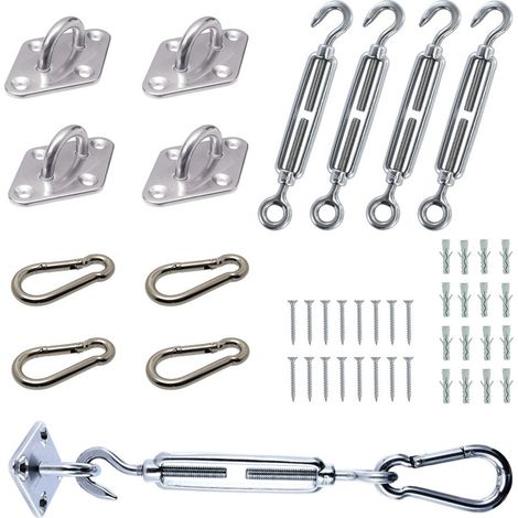 Kit de fixation pour voile d'ombrage Inox-1 pièce (1/2)