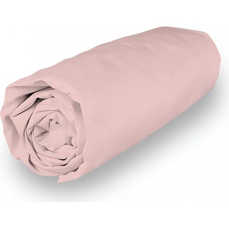 Drap housse en coton percale 90x190 cm CAMILLE rose, par Songe de Camille (1/2)