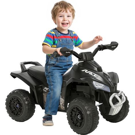 No Power Kids Ride on Toy Foot-to-Floor Sliding Quad for 18-36 Months-Black (1/5)