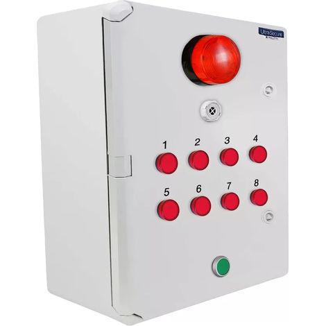 Boîtier supplémentaire pour identification d'alerte sans-fil 8 LEDs avec sirène + flash + bouton reset intégré (DA600+) (1/5)