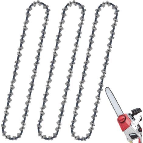 Lot de 3 chaînes de rechange de 8 pouces, mini chaîne de rechange pour tronçonneuse, mini lames de tronçonneuse, chaîne de rechange pour tronçonneuse de 8 pouces, 45 maillons d'entraînement (1/5)