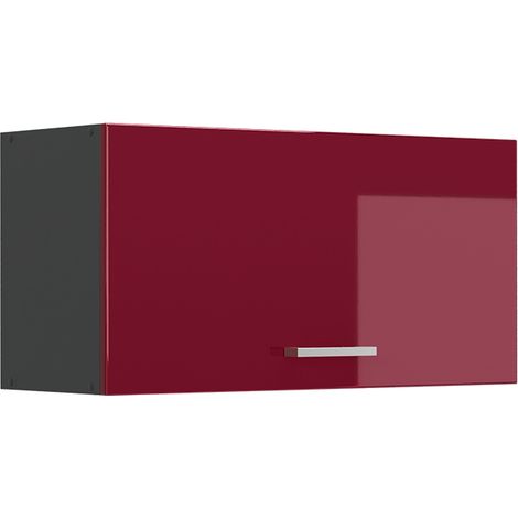Hängeschrank R-Line, Rot Hochglanz/Anthrazit, 80 cm Flach, Vicco (1/5)