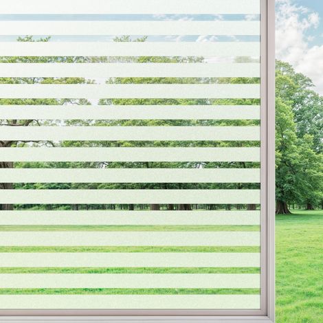 Film électrostatique de confidentialité pour fenêtres, bureau, chambre et cuisine (30 x 200 cm, rayures) (1/5)