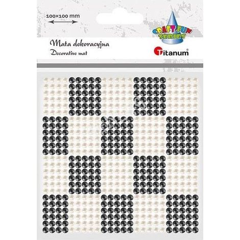 Tapis décoratif 10x10cm perles, cristaux