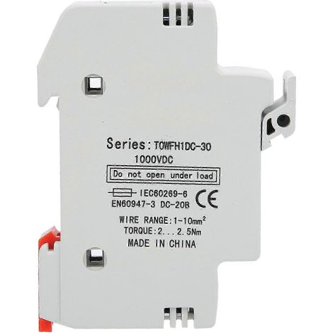 Porte-fusible Base Rail DIN 1P 25A 1000VDC Équipement de Distribution Électrique TOWFH1DC Montage sur Rail (1/5)