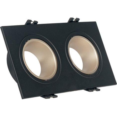 Doppio anello downlight quadrato basculante GU10 / MR16 - Basso