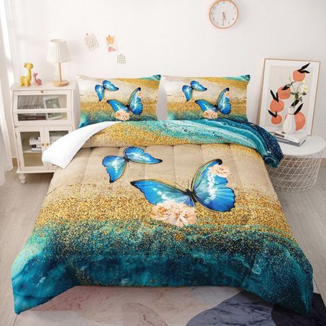 Housse De Couette - Microfibre - 200x200 Cm - Avec 2 Taies D Oreiller 50x75 Cm - Parure De Lit (1/4)