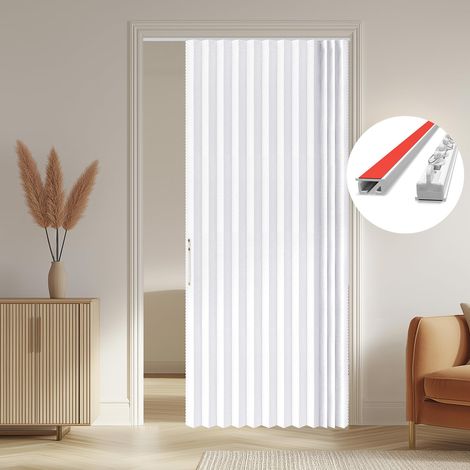 Rideau de cuisine 100 % occultant pour porte de terrasse - Rideau magnétique avec système de rails pour chambre à coucher et salon - Blanc - 140 x 201 cm (l x H) - 1 pièce (1/5)