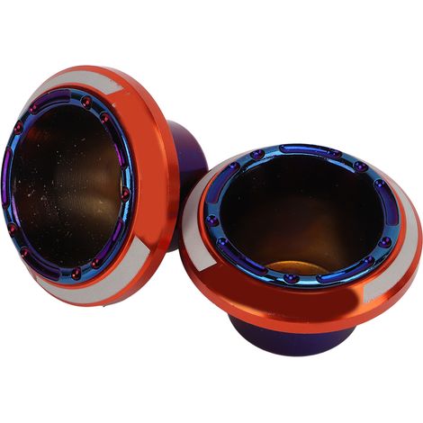 Lot de 2 Protège-carters de Fourche Moto Universels, Embouts Anti-chute Orange, Protection Chute Motocyclette, Accessoire Sécurisé (1/5)