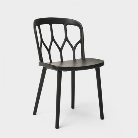 Sedie design moderno per cucina bar e giardino in polipropilene alchimia Flow - Nero