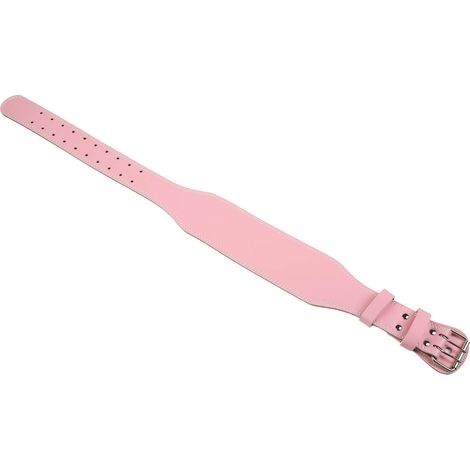 Ceinture lombaire fitness en cuir respirant rose pour squat et musculation, soutien dos sportif. (1/5)