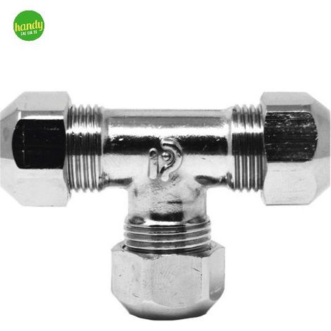 Raccordo a t femmina a tenuta ptfe per tubo rame cromato serie 6900 Ambra Water