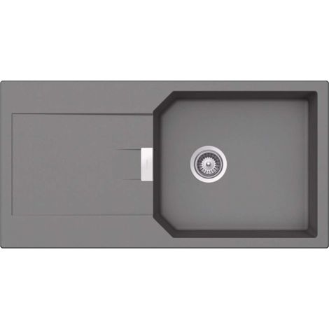 Schock Einbauspüle Cristalite Manhattan D-100 L A Croma GCR Exzenterbedienung (1/2)