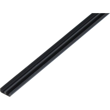 ALBERTS Führungsschienenprofil unten, PVC schwarz, Lxlichte BxH 1000 x 6,5 x 5 mm (1/3)