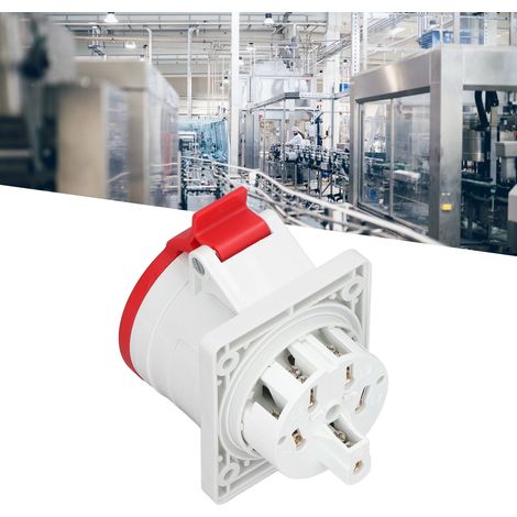 Versenkte Industriesteckdose, rechts, 32 A, IP44, wasser- und staubdicht, männlicher Luftfahrtstecker (1/5)