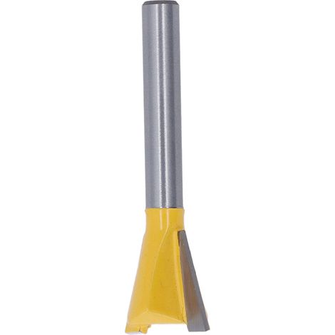 Fraise à queue d'aronde, queue de 6 mm, alliage de tungstène, carbure, revêtement PTFE, pour le travail du bois, jaune 5/8 (1/5)