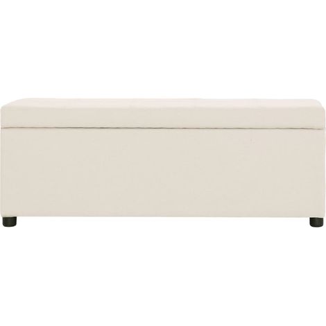 Maison Exclusive - Bank mit Staufach 116 cm Creme Polyester