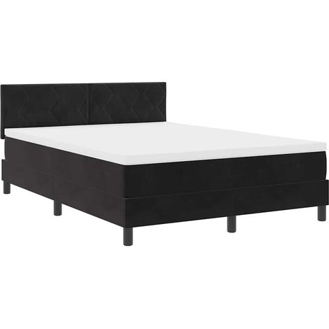 Maison Exclusive - LED Boxspringbett mit Matratze Schwarz 140 x 1