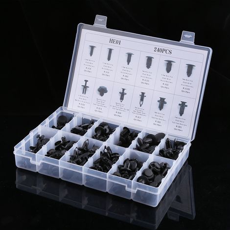 240 pièces clips de fixation auto, rivets de garniture intérieure, pinces de carrosserie, lot assorti avec outil de démontage (1/5)
