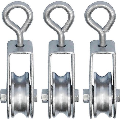 3 mini-poulies à roulements à billes, 28 mm, pour corde de 6 mm, charge admissible : 30 kg (1/5)