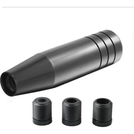 Pomello del cambio in alluminio per auto, leva del cambio manuale universale a manico lungo, con 3 adattatori filettati M8 M10 M12 (1/4)