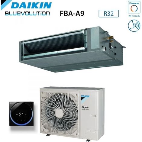 Climatizzatore Condizionatore Daikin Bluevolution Canalizzato Media Prevalenza 36000 Btu FBA100A + RZAG100NY1 Trifase R-32 Wi-Fi Optional R-32,Comando a filo Madoka Nero BRC1H52K