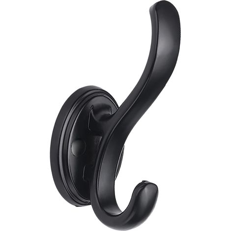 Patère murale noire sans perçage, style minimaliste moderne, pour vêtements et sous-vêtements (modèle 599), avec vis adhésive double usage. (1/5)