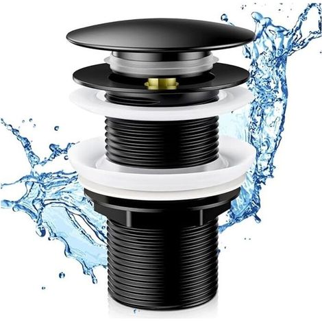 Bonde de Lavabo Sans Trop Plein, Bonde de Vidange Lavabo, Bonde de Salle de Bain Pop-up, Universelle Normes-G 1 ¼ avec Joint Bonde Lavabo pour Cuisines, Bain, Lavabo, Évier (1/5)