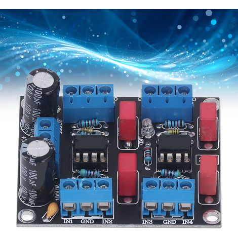 Carte d'amplificateur préampli 4 canaux NE5532 avec alimentation 5W DC 12V-15V