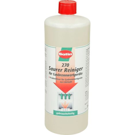 Nettoyant acide 1 litre type 270 pour chaudières gaz à condensation en inox