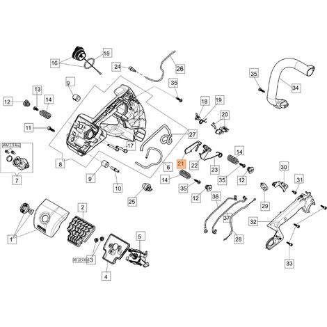 Leva fermo ORIGINALE OLEOMAC per motosega GST 250 - GST 360 50270046R