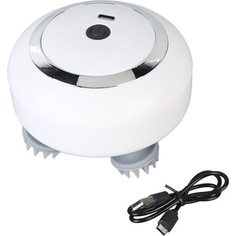 Masseur de cuir chevelu rechargeable 3 vitesses, masseur électronique multifonctionnel blanc (1/5)