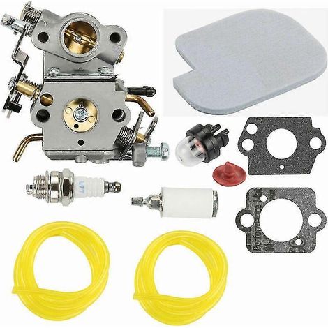 Kit carburateur pour tronçonneuse Poulan P3314 P3416 P4018 Pp3816 joint, poire d'amorçage et durite d'essence pour tronçonneuse Zama C1m-w26c. Pièce détachée utile pour tronçonneuse. (1/5)