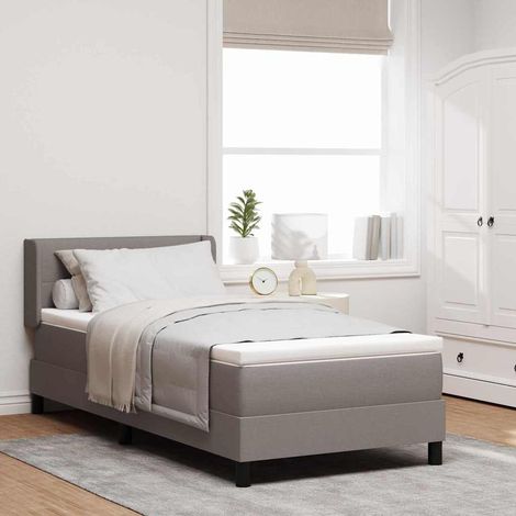 Boxspringbett mit Kopfteil Taupe 190 x 90 cm Stoff (1/5)