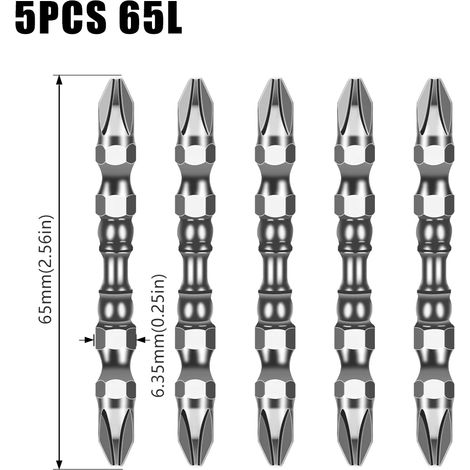 Tournevis industriel à tête magnétique antidérapante S2, double tête haute dureté, tête cruciforme pour perceuse pneumatique-AquaForge (1/5)
