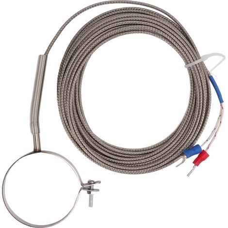 Sonde de contrôle de température multi-tailles à filetage thermocouple haute sensibilité et large plage de mesure (0‑400°C) pour l'industrie (5 mètres) (1/5)