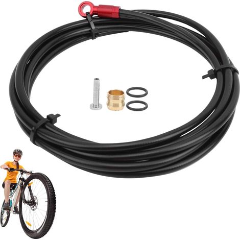 Tuyau de Frein Hydraulique pour Vélo, 2 m Tube de Tuyau de Frein à Disque Hydraulique 10000PSI Haute Pression pour Vélos de Montagne (Rouge) (1/5)