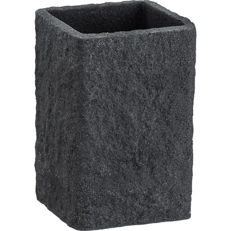 Wenko Portaspazzolino Villata grigio per spazzolino da denti e dentifricio, Poliresina, 7.5 x 11 x 7.5 cm (1/5)
