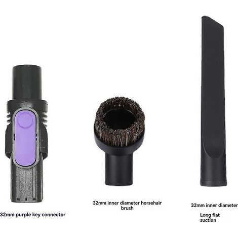 Ensemble brosse en crin de cheval, embout plat et adaptateur pour aspirateur balai sans fil Shark IX/IZ - Pièces détachées
