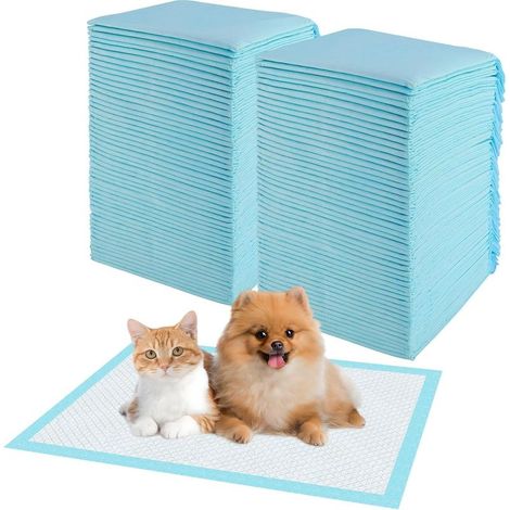 100 Pièces Alaise pour Chien, 33 × 45cm Tapis Absorbant Chiot, Tapis pour Chien Bébé avec 6 Couches pour Sécher Rapidement et Eliminer Les Odeurs, Convient pour Chat, Lapin, Cobaye (1/3)