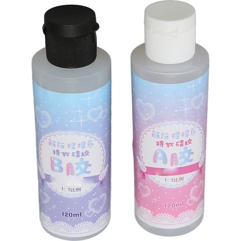 Silicone liquide translucide DIY, caoutchouc de silicone transparent élastique, malléable et compressible, adapté aux loisirs créatifs et à la peinture sur toile, 120 ml. (1/5)