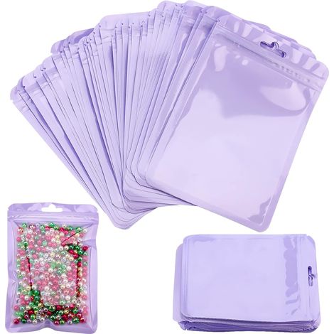 NineClouds Lot de 100 sacs en aluminium Mylar, sac refermable anti-odeurs, fermeture éclair en Mylar Booty (violet). (1/5)