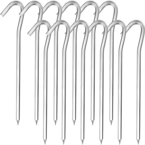 Set mit 12 Ankerpfählen, 18 cm, Erdnägel aus Aluminiumlegierung, für Camping und Outdoor, Picknick, Wandern, Angeln (1/4)