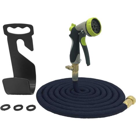 10M Tuyau Darrosage Extensible Flexible avec Buse Darrosage et de Nettoyage, Tuyau Flexible pour Nettoyer les Voitures, Pistolet Pulvérisateur Haute Pression pour IRrigation Noir