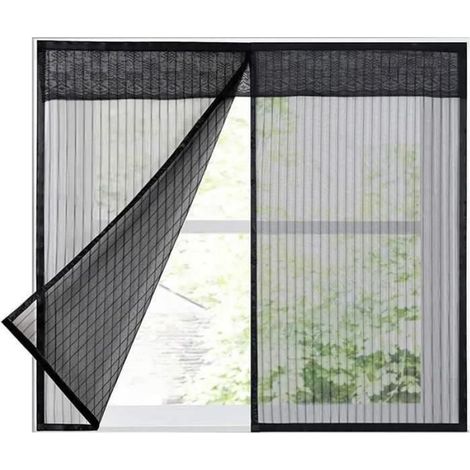 Moustiquaire pour Fenêtre 120x120cm, Anti-Insectes, Fixation Magnétique, Couleur Noir (1/3)