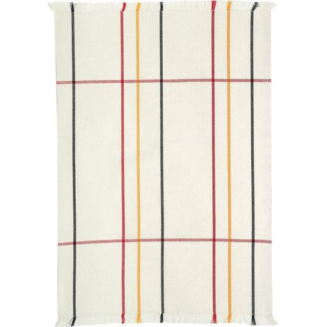 Torchon de Cuisine en Coton Recyclé Essuie-Vaisselle Rayé Ivoire 50 x 70 cm - PANGIVO (1/3)