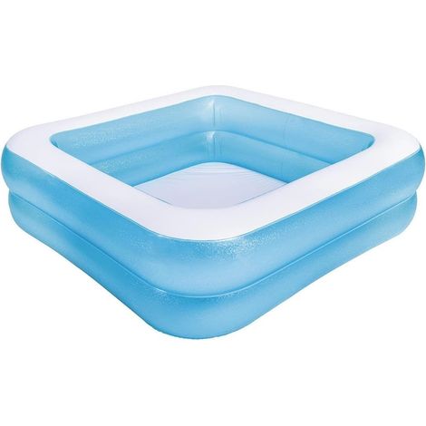 TRADE SHOP - Piscina Gonfiabile Quadrata A 2 Anelli 145 X 145 X 45 Cm Giardino Estate 016094 - (1/3)