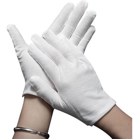 1 Paire Gants, Coton, Lavable, Réutilisable, 8x22cm, Archivage, Inspection (1/5)