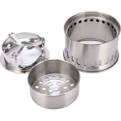 Réchaud de camping portable à bois pour la randonnée, les voyages, les pique-niques et les barbecues en plein air. (1/5)